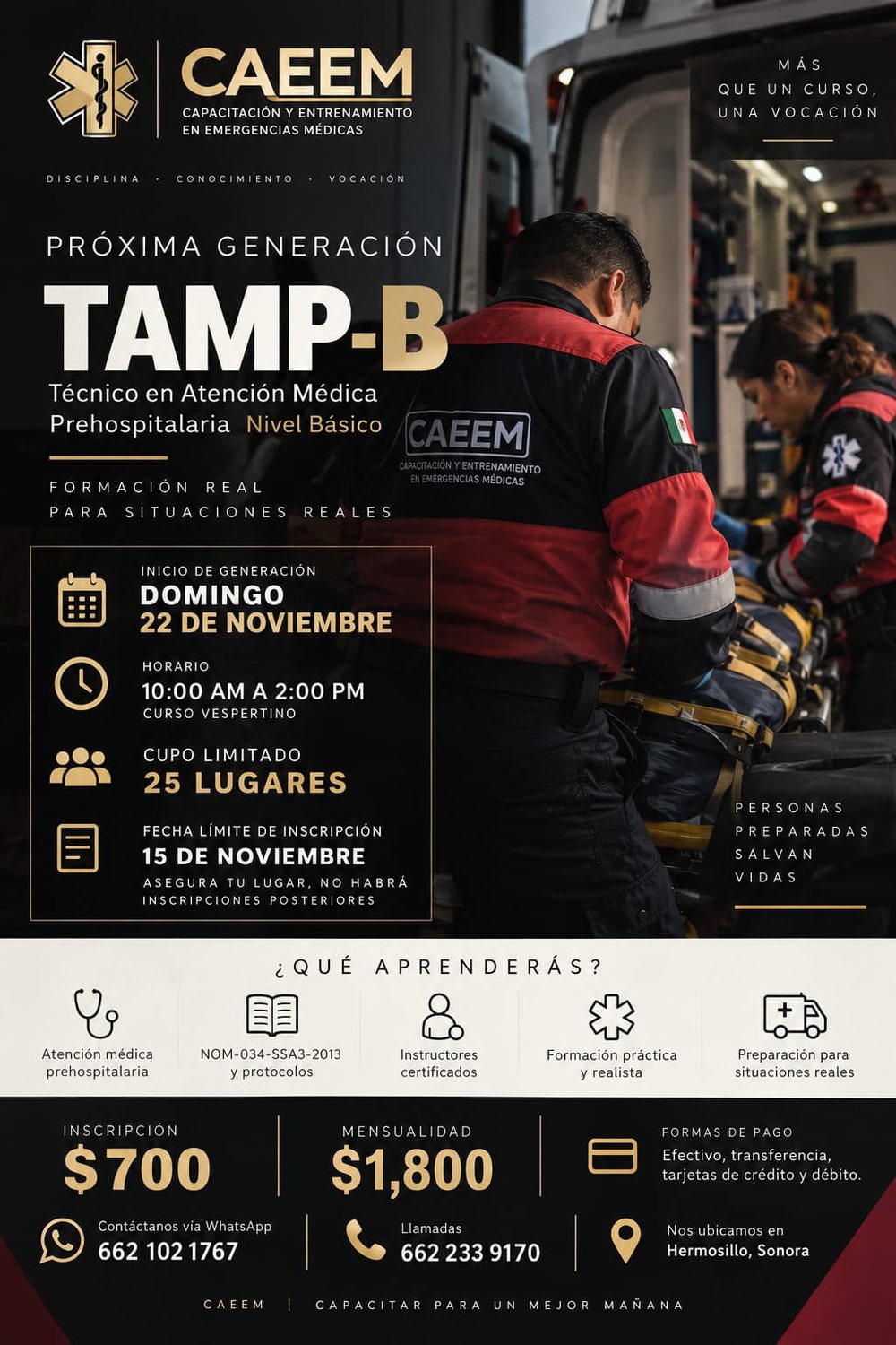 Flyer: TAMP-B, próxima generación, inicia domingo 22 de noviembre